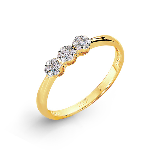 Кольца из желтого золота с бриллиантами