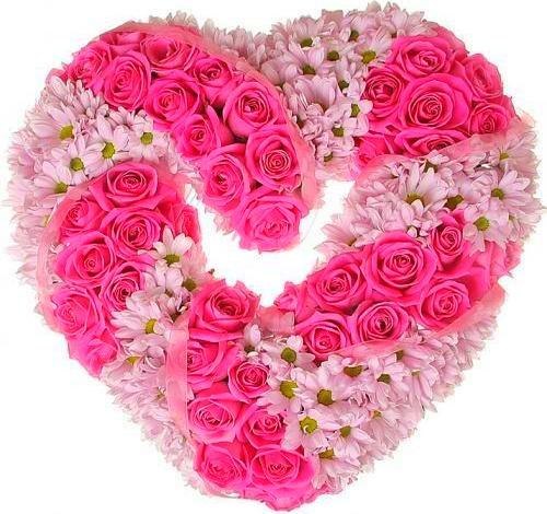 Букеты из роз в виде сердца