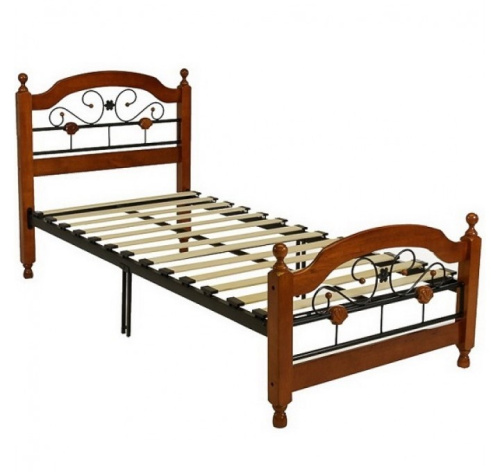 Кровати металлические с деревянными спинками