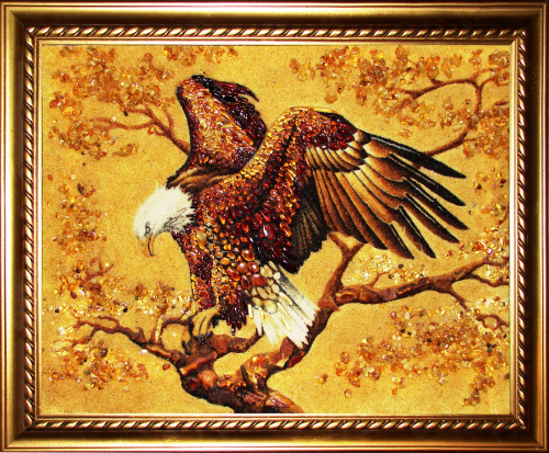 Картины из янтаря с птицами