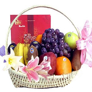 Корзины подарочные с цветами, фруктами, конфетами
